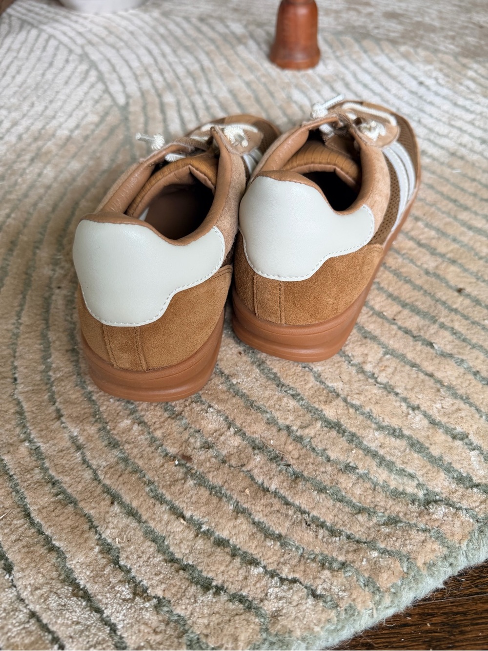 Steve Madden Brown and White Mesh Suede Sneakers - Picture 3 of 4